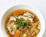 味噌ラーメンみたい【具沢山春雨味噌スープ作り方7写真