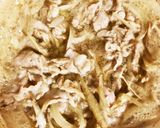出汁が美味しい!豚肉と牛蒡の柳川風卵とじ作り方3写真