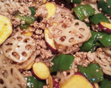 挽き肉と秋野菜の簡単★甘辛炒め作り方8写真