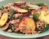 挽き肉と秋野菜の簡単★甘辛炒め作り方9写真