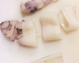 赤イカと春菊のマヨ醤油ソテー作り方1写真