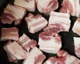 甘辛たれ♪フライパンでお手軽・豚肉角煮風作り方1写真