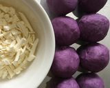 おやつ☺️紫芋のチーズ入りスイートポテト作り方4写真