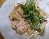 高野豆腐とかにかまの卵とじ作り方4写真