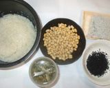 蒸し大豆ご飯♪簡単煮干しだし作り方1写真