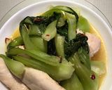 チンゲン菜とササミの酒蒸し作り方5写真
