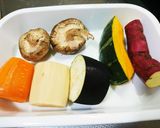 ハロウィン❤秋野菜の煮物 おばけごはん作り方2写真
