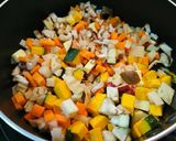 ハロウィン❤秋野菜の煮物 おばけごはん作り方4写真