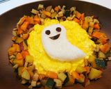 ハロウィン❤秋野菜の煮物 おばけごはん作り方20写真