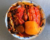 トマト煮込みリメイク✿チーズリゾット作り方1写真