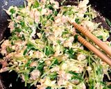 ツナと豆苗の卵とじ作り方5写真