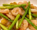 海老とアスパラのにんにく炒め作り方3写真