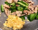 ロメインレタスと豚肉、ナッツの卵炒め作り方5写真