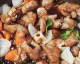 フライパン一つで作る　れんこん入り酢豚作り方9写真