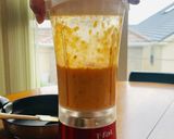 パプリカペーストで作る海老の冷製パスタ作り方4写真
