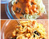 パプリカペーストで作る海老の冷製パスタ作り方7写真