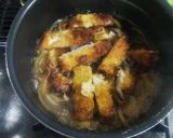 ヘルシー！千切りキャベツを敷いたカツ丼！作り方9写真