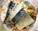 全てレンジ塩鯖のオイマヨ野菜ドーム蒸し作り方15写真