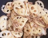 レンコンと豚ひき肉の炒り付け作り方7写真