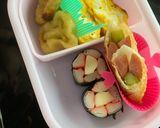 お弁当用に餃子の皮でウィンナーアスパラ巻作り方3写真