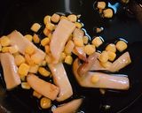 エリンギとコーンのにんにく風味のパスタ作り方2写真