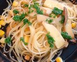 エリンギとコーンのにんにく風味のパスタ作り方7写真