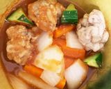 全てレンジ豚こま団子根菜肉味噌天津飯風煮作り方11写真