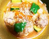 全てレンジ豚こま団子根菜肉味噌天津飯風煮作り方14写真
