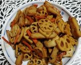 シャキシャキレンコンと人参のきんぴら作り方6写真