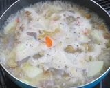 ニンニクと生姜入り根菜たっぷりモツ煮込み作り方10写真