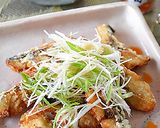 揚げ鯖の白髪ねぎと辣油ポン酢がけ♪作り方7写真
