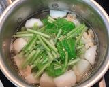 小かぶと干しエビのとろみスープ作り方4写真