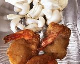 海老フライとシメジの卵とじ丼作り方1写真