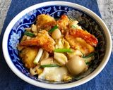 海老フライとシメジの卵とじ丼作り方6写真