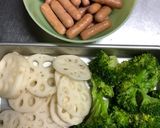 蓮根とウインナーのバターマスタード炒め✨作り方1写真