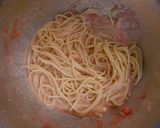 「毎月作る、世界の料理」明太子パスタ作り方3写真