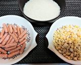 子供受け抜群！コーンとポークビッツピラフ作り方1写真