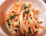 人参豆苗林檎ピリ辛ポテトスナックサラダ作り方5写真