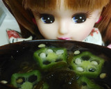 リカちゃん♡オクラともずくのスープꕤ作り方12写真