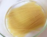 ▷ レンジでパスタ(湯切り無し)作り方1写真