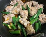 鳥もも肉とオクラのコッテリ炒め作り方6写真