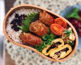 毎日のお弁当♪豚えのき巻き作り方5写真