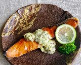 甘塩鮭焼にタルタルソースをかけて♪簡単作り方3写真