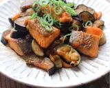 m鮭と茄子の甘辛醤油炒め作り方5写真