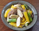 マコモダケと彩野菜のオイスター味噌炒め作り方6写真