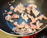 豆苗と豚こま切れ肉のゴマ醤油炒め。作り方2写真