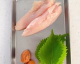 鶏ささみの梅肉和え作り方1写真