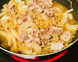 牛丼へ シラタキ を加える作り方3写真