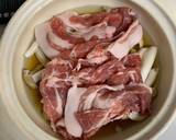 豚肩肉とニラの味わい小鍋作り方2写真