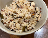 打ち豆とひじきの炊き込みごはん作り方4写真